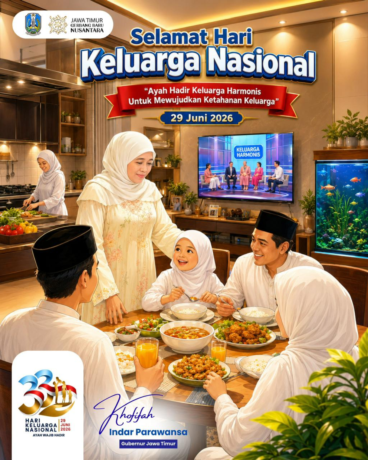 Hari Keluarga Nasional Ke-33, Gubernur Khofifah Ajak Perkuat Ketahanan Melalui Kehadiran Ayah dan Kolaborasi Pengasuhan