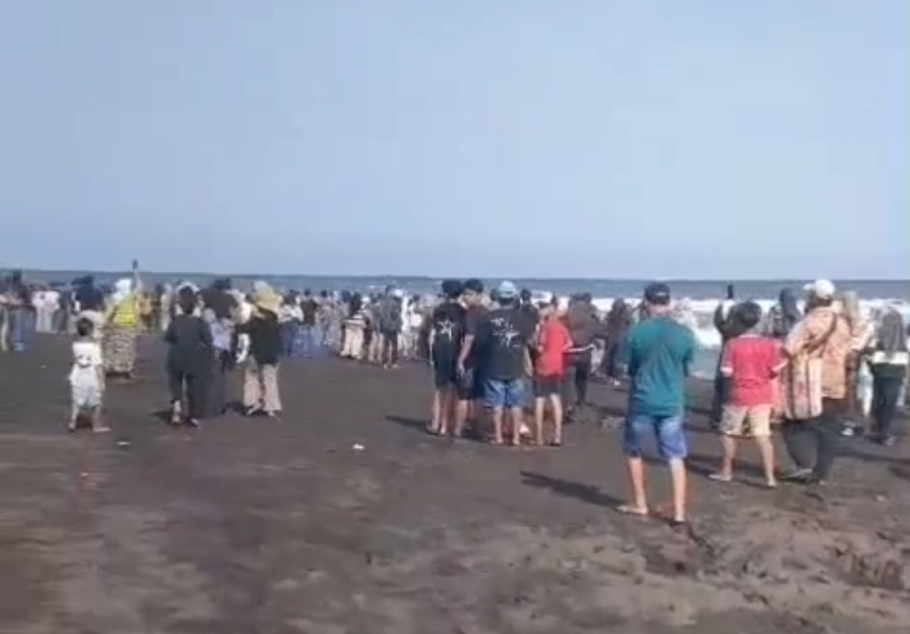 Detik-detik Bocah 10 Tahun Terseret Ombak di Pantai Cemara Getem Jember Viral, Berhasil Diselamatkan Warga