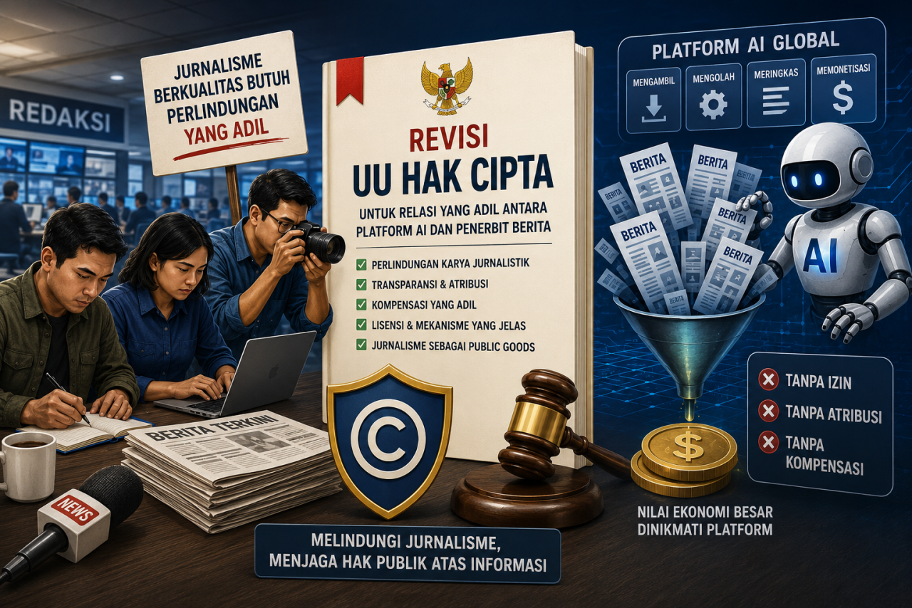 AMSI: Revisi UU Hak Cipta Harus Kembalikan Nilai Ekonomi Jurnalisme di Era AI