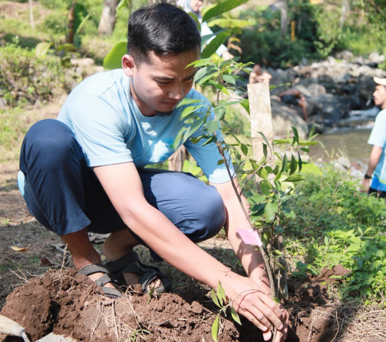 Hijaukan Bantaran Kali Pangus, PLN Tanam Pohon Sekaligus Kampanyekan Gaya Hidup Sehat