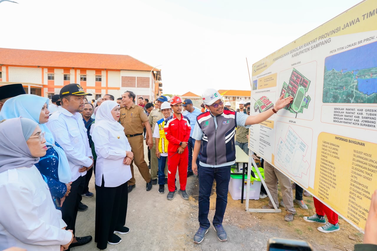 Gubernur Khofifah Tinjau Progres Sekolah Rakyat Terintegrasi di Sampang: