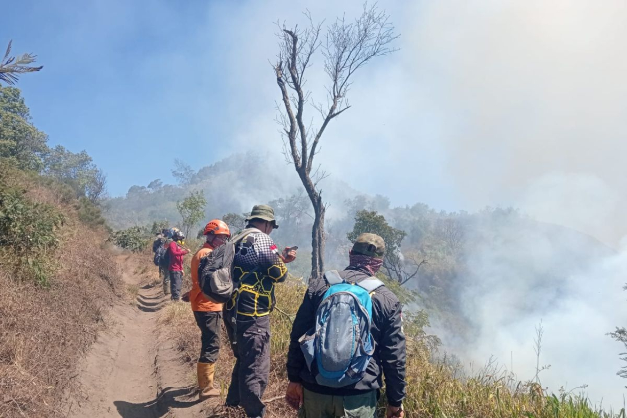 Kebakaran Hutan di Kawasan TNTBS Gunung Bromo Mendekati B29